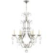 Visual Comfort E. F. Chapman Middleton 6-Light Chandelier with Crystal in Burnished Silver Leaf