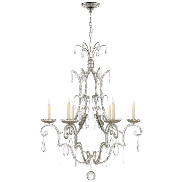 Visual Comfort E. F. Chapman Middleton 6-Light Chandelier with Crystal