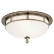 Visual Comfort Openwork Frosted Glass Flush Mount in Antique Nickel