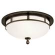 Visual Comfort Openwork Frosted Glass Flush Mount in Bronze