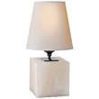 Visual Comfort Terri Cube Table Lamp with Natural Paper Shade in Alabaster