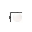 Flos IC C/W2 Wall or Ceiling Light with Blown Glass Opal Diffuser in Matt Black