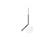 Flos IC S1 Small Steel Pendant with Blown Glass Opal Diffuser in Black