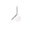 Flos IC S2 Large Pendant Diffused Light with Blown Opal Glass in Black