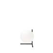 Flos IC T2 Chrome Steel Table Lamp with Blown Glass Opal Diffuser in Black