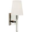 Visual Comfort Watson Small Tail Wall Light with Linen Shade in Polished Nickel