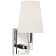 Visual Comfort Watson Small Wall Light with Linen Shade in Polished Nickel