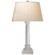 Visual Comfort Slender Column Table Lamp with Natural Paper Shade in Crystal