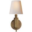 Visual Comfort Longacre Wall Light with Natural Paper Shade in Antique Burnished Brass