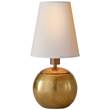 Visual Comfort Terri Tiny Accent Lamp with Natural Paper Shade in Antique Brass