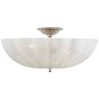 Visual Comfort Rosehill Large White Glass Flush Mount in Polished Nickel