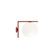 Flos IC C/W1 Wall or Ceiling Light with Blown Glass Opal Diffuser in Glossy Red Burgundy