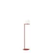 Flos IC F1 Small Steel Floor Lamp with Blown Glass Opal Diffuser in Glossy Red Burgundy