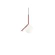 Flos IC S1 Small Steel Pendant with Blown Glass Opal Diffuser in Glossy Red Burgundy