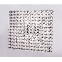 Topazio AP 39x39 4-Light Wall Lamp Nickel Octagonal Crystals