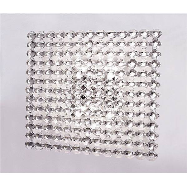 Marchetti Topazio AP 51x51 4-Light Wall Lamp Nickel with Octagonal Crystals