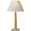 Visual Comfort Strie Fluted Column Table Lamp with Natural Paper Shade in Gilded Iron