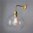 Mullan Lighting Eden 25cm Clear Glass Wall Light with Globe Glass in Satin Brass