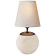 Visual Comfort Terri Large Round Table Lamp with Natural Paper Shade in Alabaster