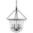 Visual Comfort Country Large Clear Glass Bell Jar Pendant Lantern in Polished Nickel