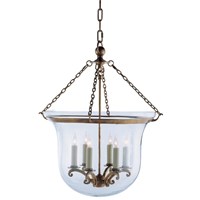 Country Large Clear Glass Bell Jar Pendant Lantern