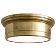 Visual Comfort Siena Small White Glass Flush Mount in Antique Burnished Brass