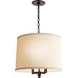 Visual Comfort Westport Large Hanging Light with Linen Shade in Bronze