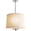 Visual Comfort Westport Large Hanging Light with Linen Shade in Soft Silver