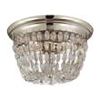 Visual Comfort Paris Flea Market Medium Flush Mount with Seeded Glass in Polished Silver