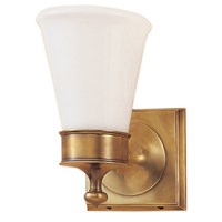 Siena One Light Sconce White Glass Shade