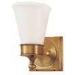 Visual Comfort Siena One Light Sconce with White Glass Shade in Antique Burnished Brass
