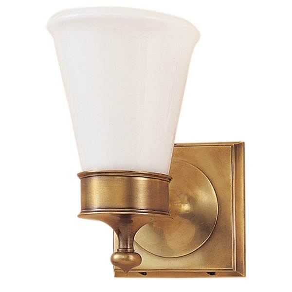 Visual Comfort Siena One Light Sconce with White Glass Shade