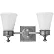 Visual Comfort Siena Two-Light Sconce with White Glass Shade in Polished Nickel