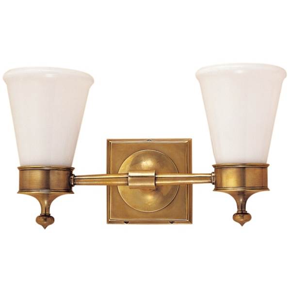 Visual Comfort Siena Two-Light Sconce with White Glass Shade
