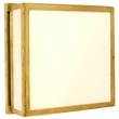 Visual Comfort Mercer White Glass Square Box Light in Antique Burnished Brass