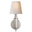 Visual Comfort Longacre Wall Light with Natural Paper Shade in Polished Nickel