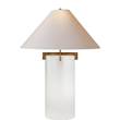 Visual Comfort Brooks Table Lamp with Natural Paper Shade in Gilded Iron