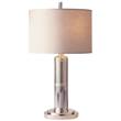 Visual Comfort Longacre Small Table Lamp with Natural Paper Shade in Polished Nickel
