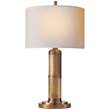 Visual Comfort Longacre Small Table Lamp with Natural Paper Shade in Antique Burnished Brass