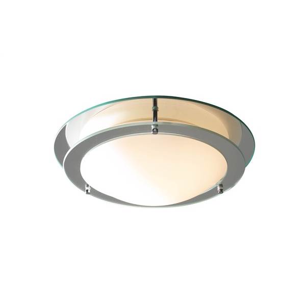 Dar Libra Flush 2 Ring Mirror IP44 Frosted Glass