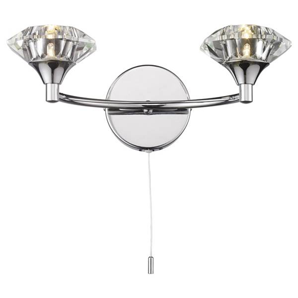 Dar Luther Double Wall Bracket with Crystal Glass