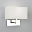 Astro Park Lane Modern Wall Light with White Shade in Polished Nickel
