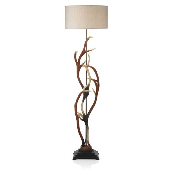 Dar Antler Floor Lamp complete with S704 Natural Shade