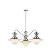 Dar Station 3 Light Pendant with Opal Glass in Chrome
