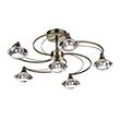 Dar Luther 6-Light Semi Flush with Crystal Glass Shades in Antique Brass