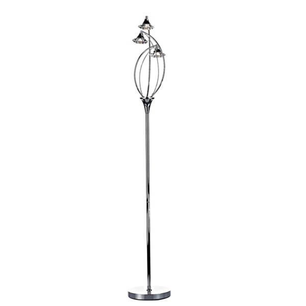 Dar Luther 3-Light Floor Lamp with Crystal Glass