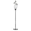 Dar Luther 3-Light Floor Lamp with Crystal Glass in Black Chrome