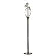 Dar Luther 3-Light Floor Lamp with Crystal Glass in Antique Brass