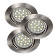 Nordlux Triton 3-Kit LED SMD Built-in Ceiling Light in Brushed Steel