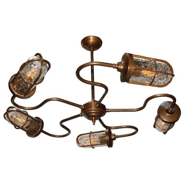 Mullan Lighting Breck Bar Chandelier Light in Antique Brass